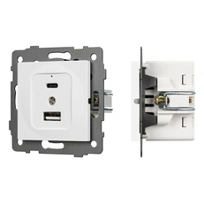 Изображение Розетка USB Type-A+C QC3.0 Arlight APO, белый 049839